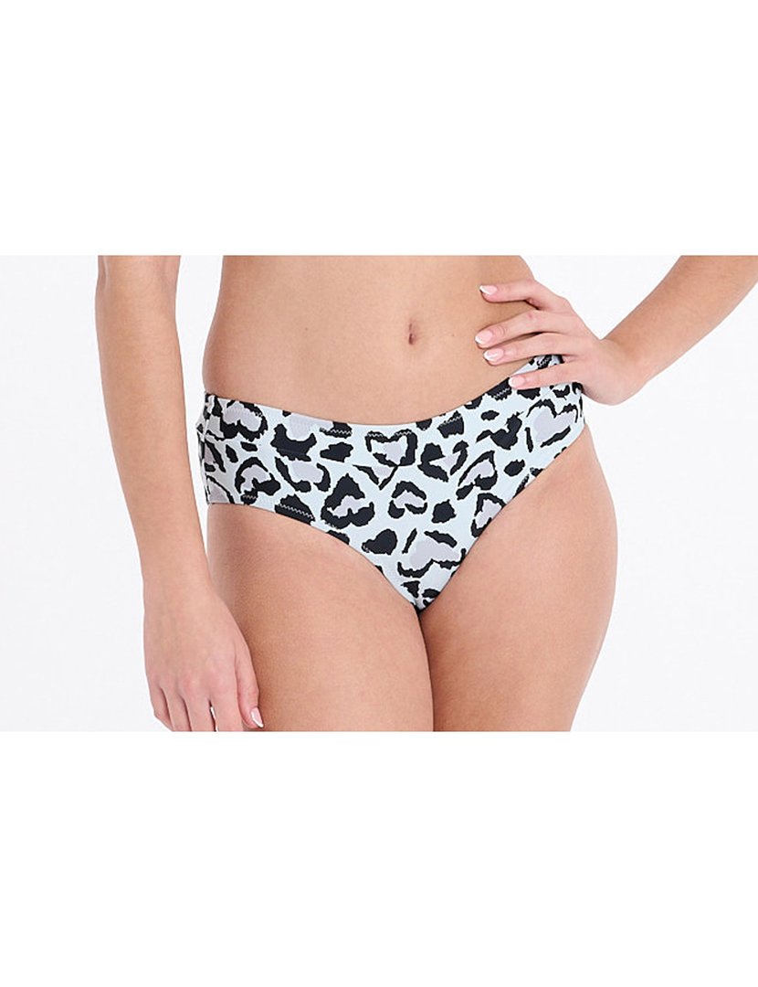 Cuecas Biquíni Cintura Alta Cinzento