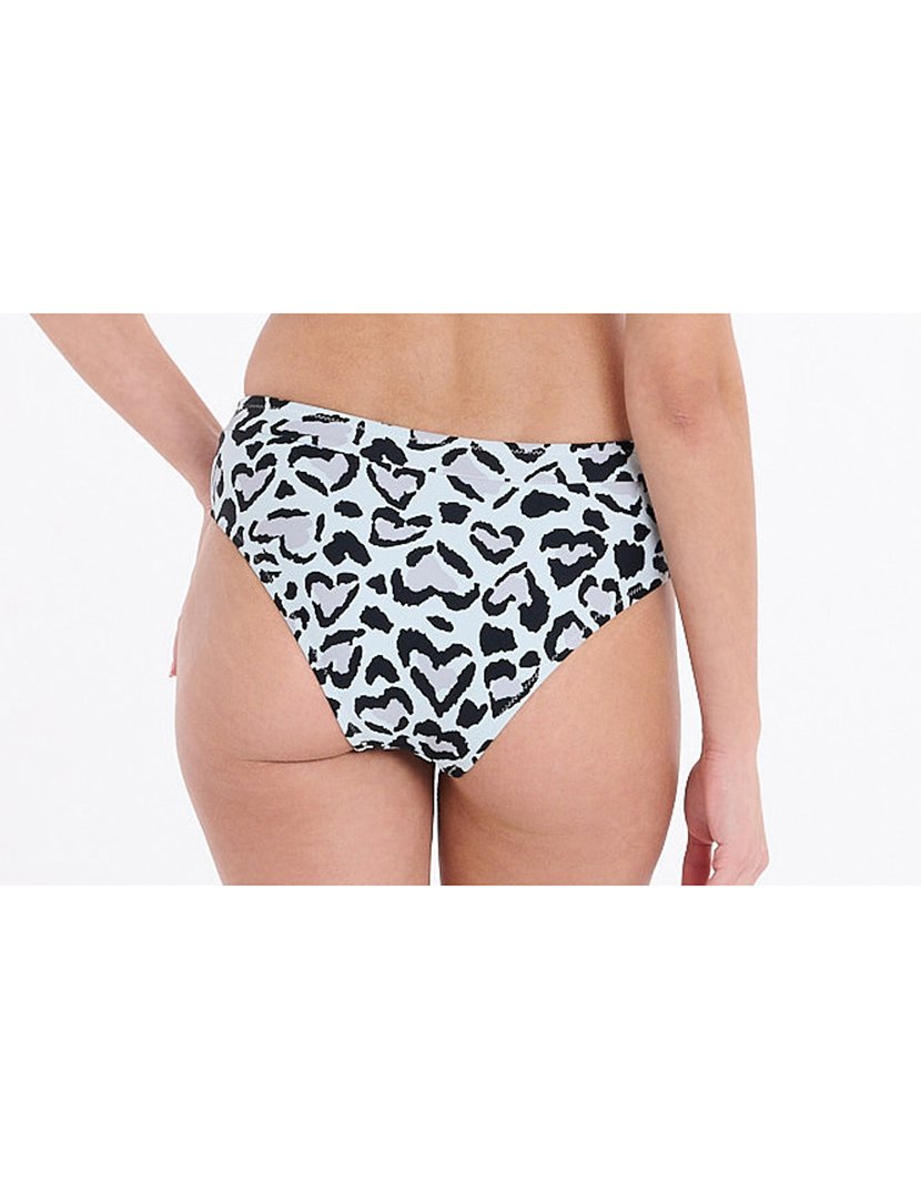 Cuecas Biquíni Cintura Alta Cinzento