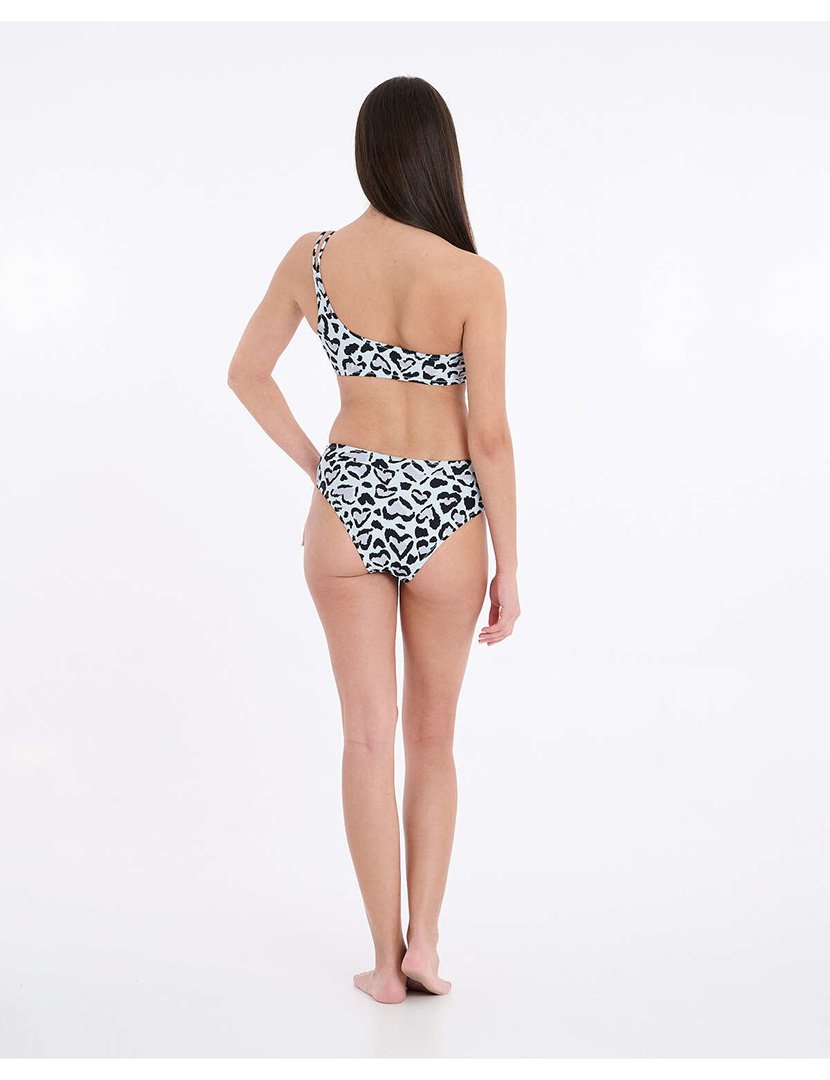 Cuecas Biquíni Cintura Alta Cinzento