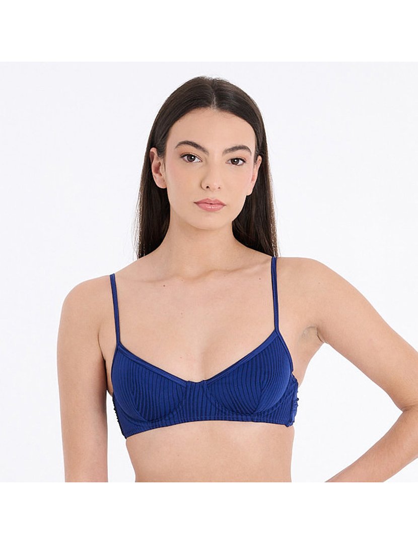 Soutien Biquíni Balconette Palmos Azul