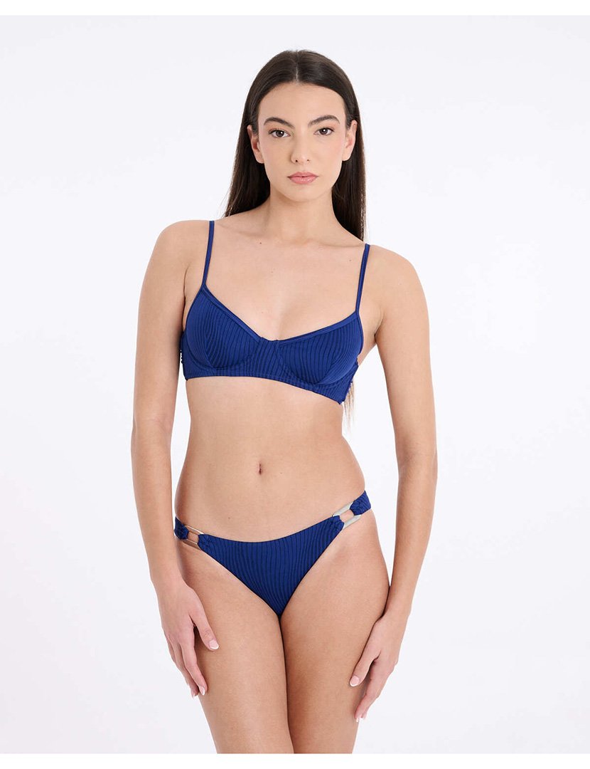 Cuecas Biquíni com Laços Palmos Azul