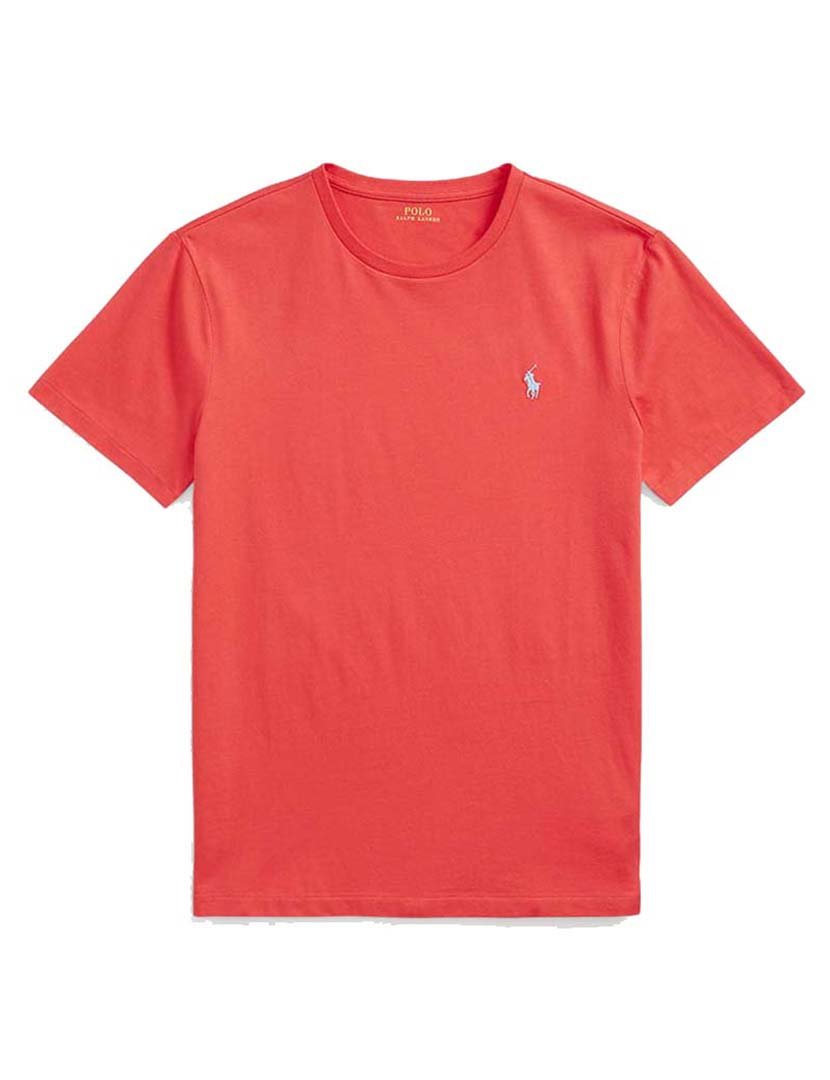 T-Shirt Slim Fit Vermelho Logotipo Azul