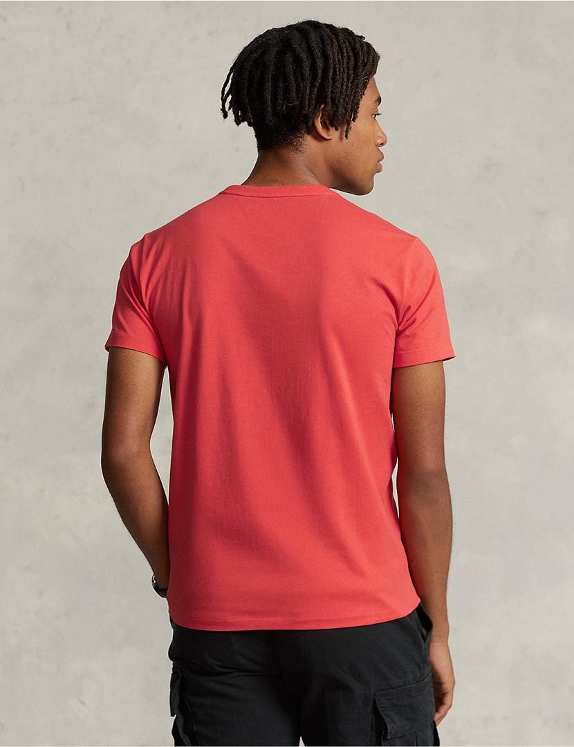 T-Shirt Slim Fit Vermelho Logotipo Azul