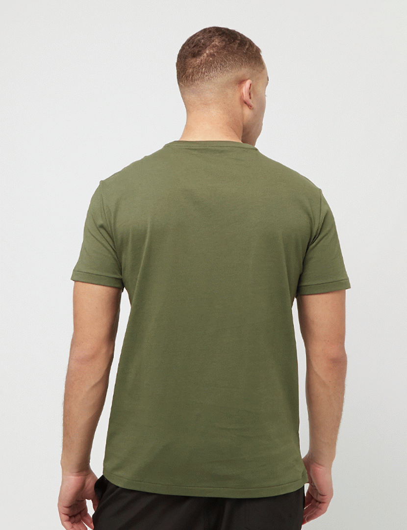 T-Shirt Slim Fit Verde Logotipo Laranja