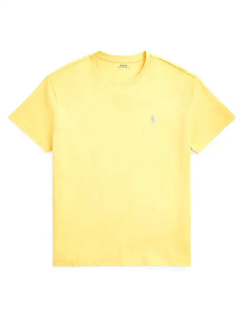T-Shirt Slim Fit Amarelo Logotipo Azul