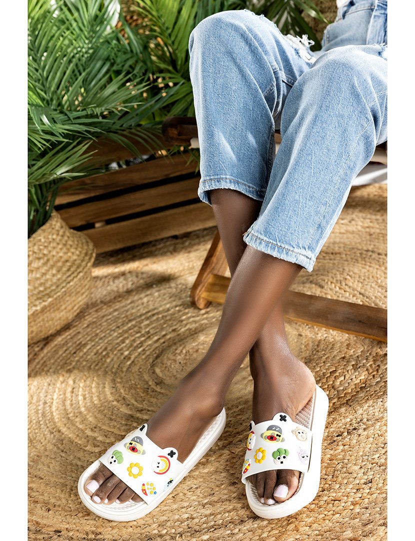 Chinelos de Borracha Senhora Branco