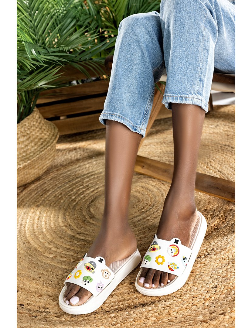 Chinelos de Borracha Senhora Branco