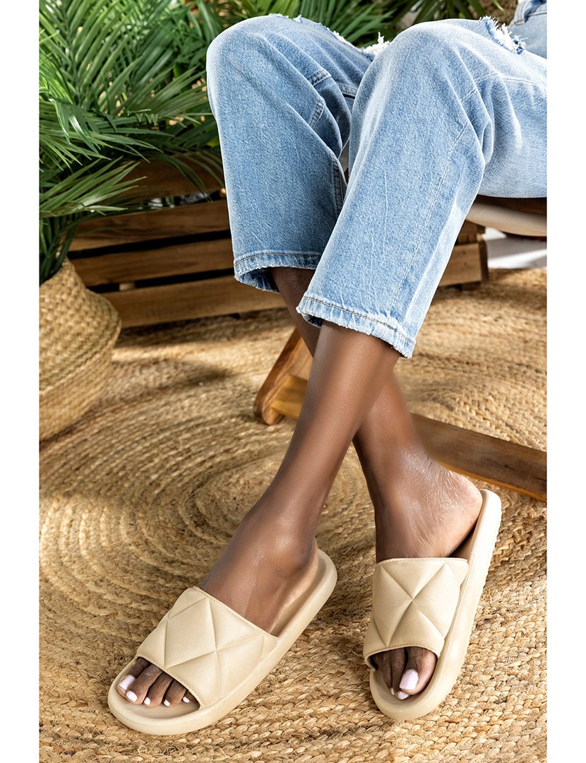 Chinelos de Borracha Senhora Castanho Claro