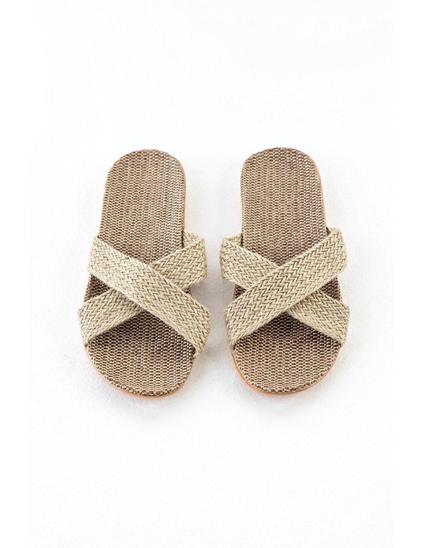 Chinelos Boho Senhora Castanho Claro