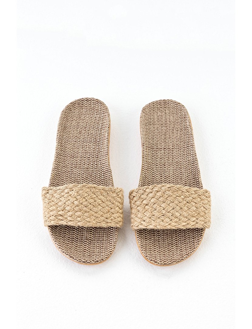 Chinelos Boho Senhora Castanho Claro