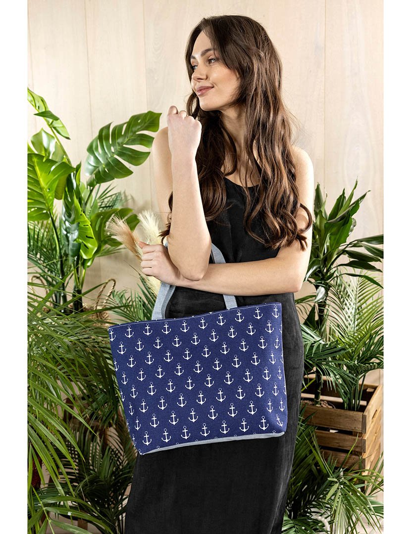 Mala de praia multicolorida