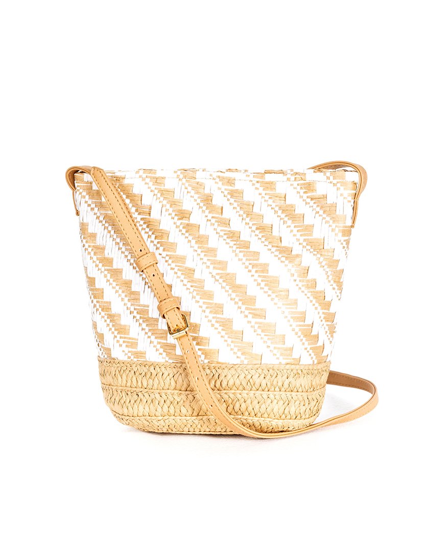 Mala de palha multicolorida