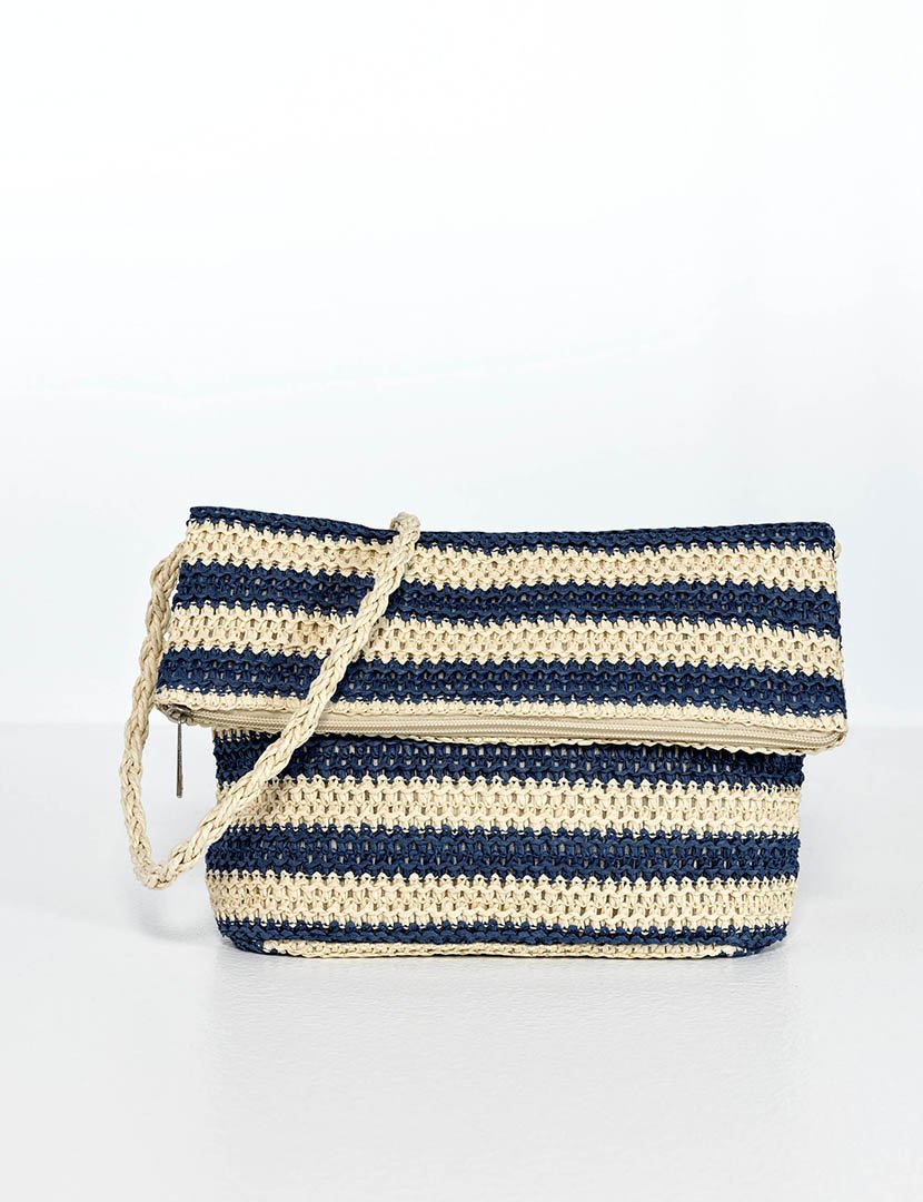 Mala de palha multicolorida