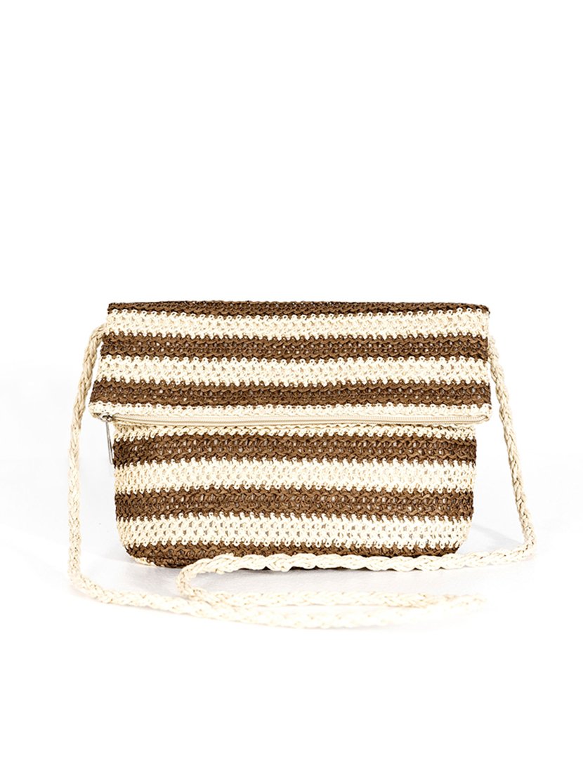 Mala de palha multicolorida