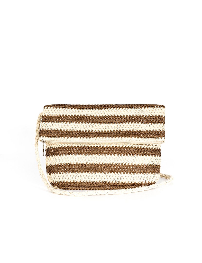 Mala de palha multicolorida