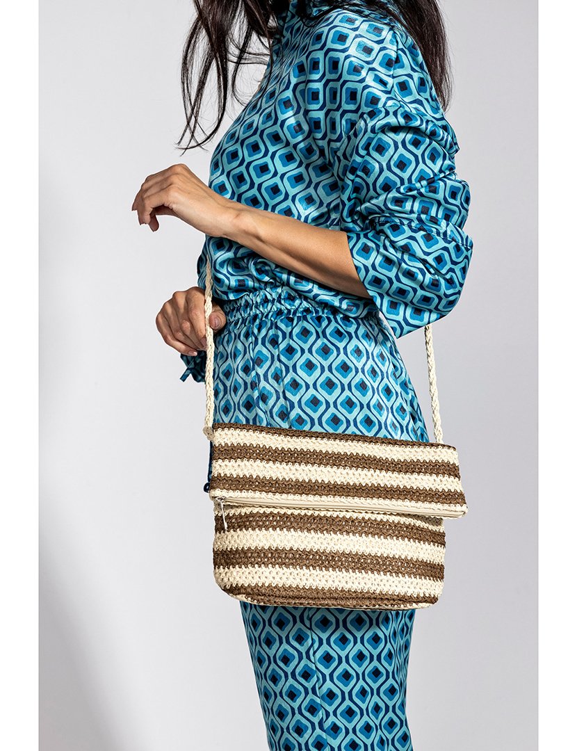 Mala de palha multicolorida