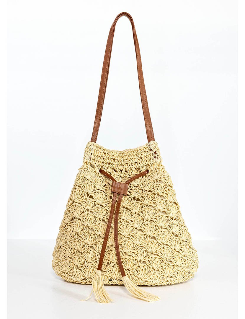 Mala de palha castanha clara