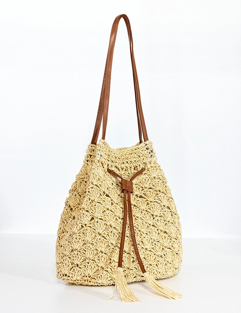 Mala de palha castanha clara