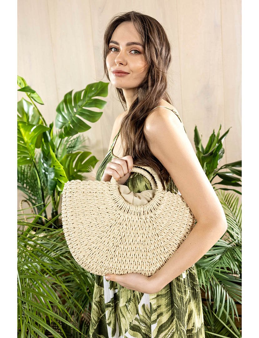 Mala de palha castanha clara