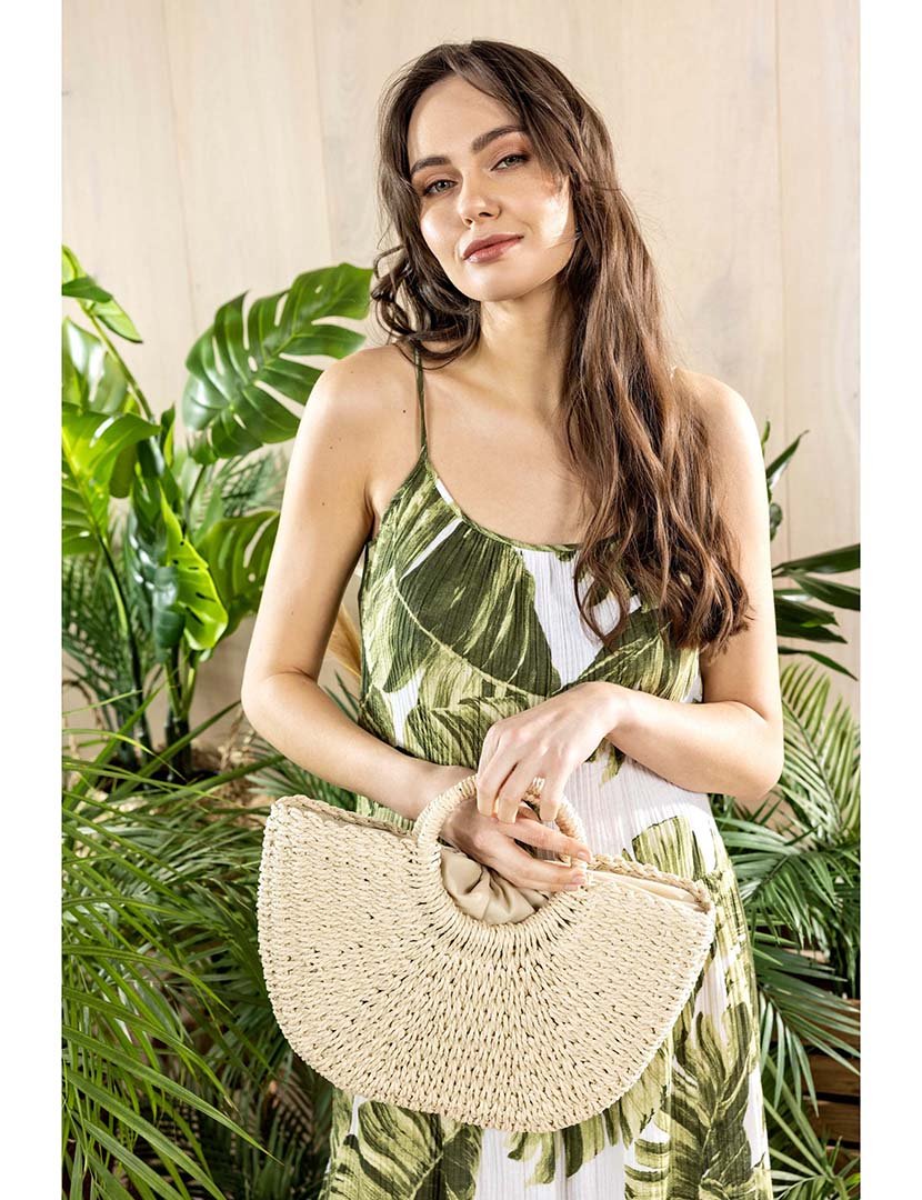 Mala de palha castanha clara