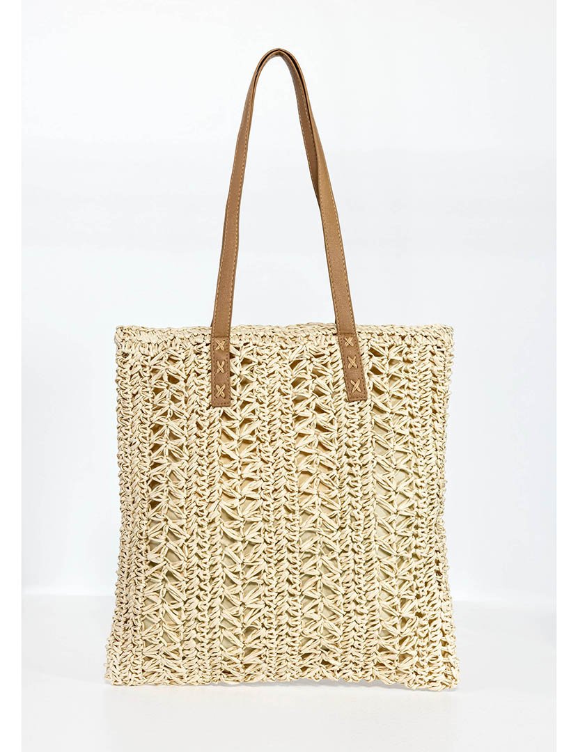 Mala de palha castanha clara