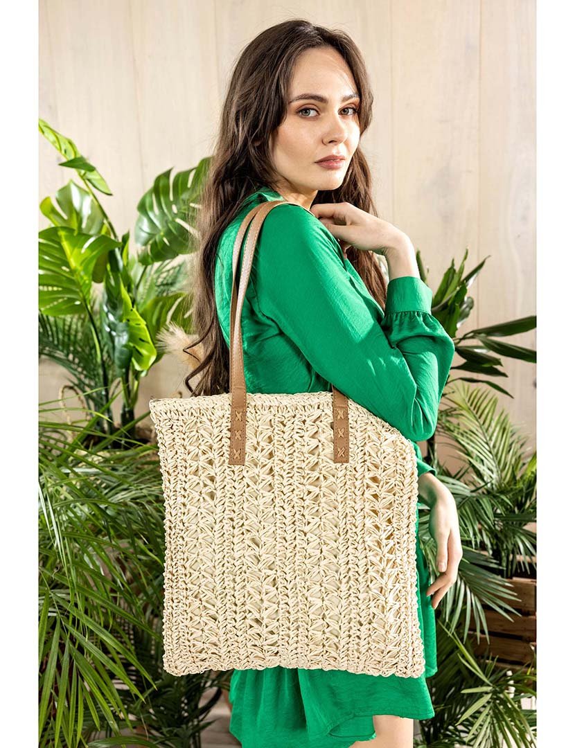 Mala de palha castanha clara