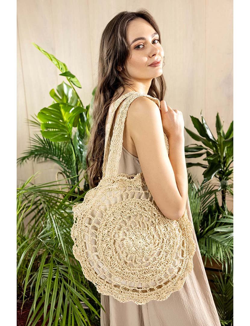 Mala de palha castanha clara