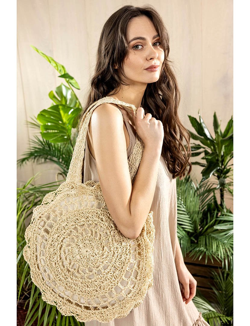 Mala de palha castanha clara