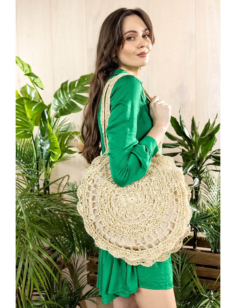 Mala de palha castanha clara