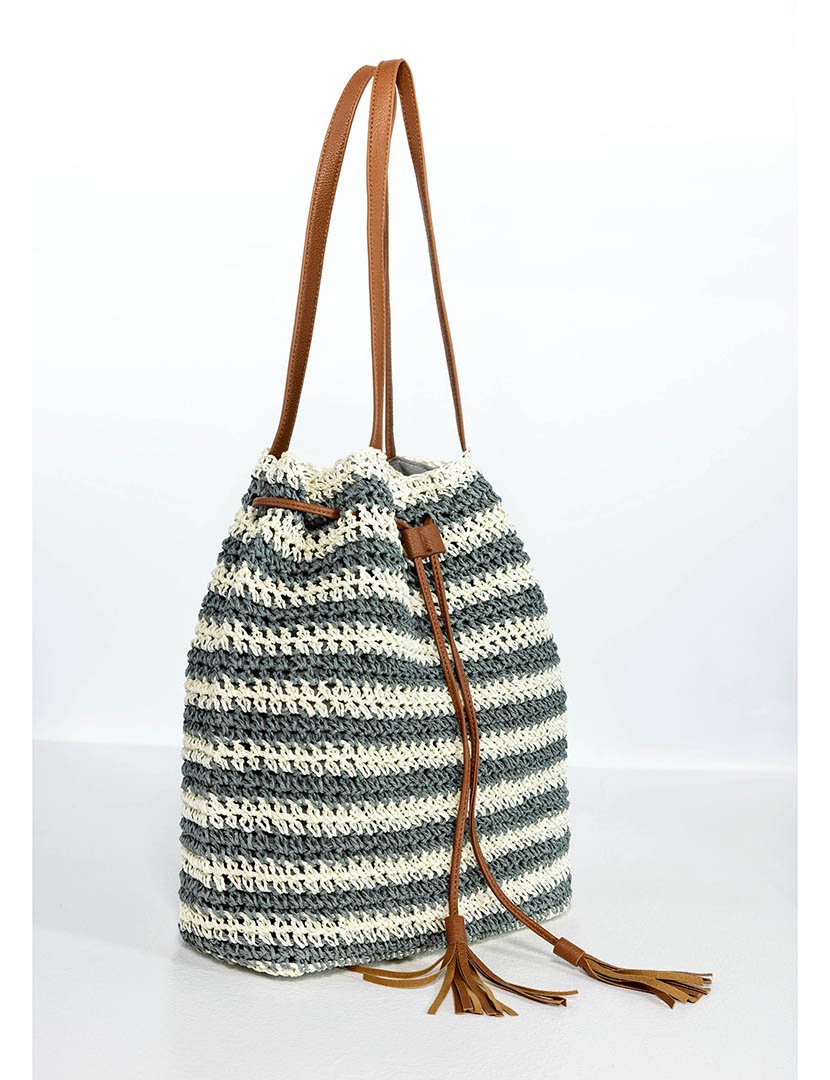 Mala de palha multicolorida