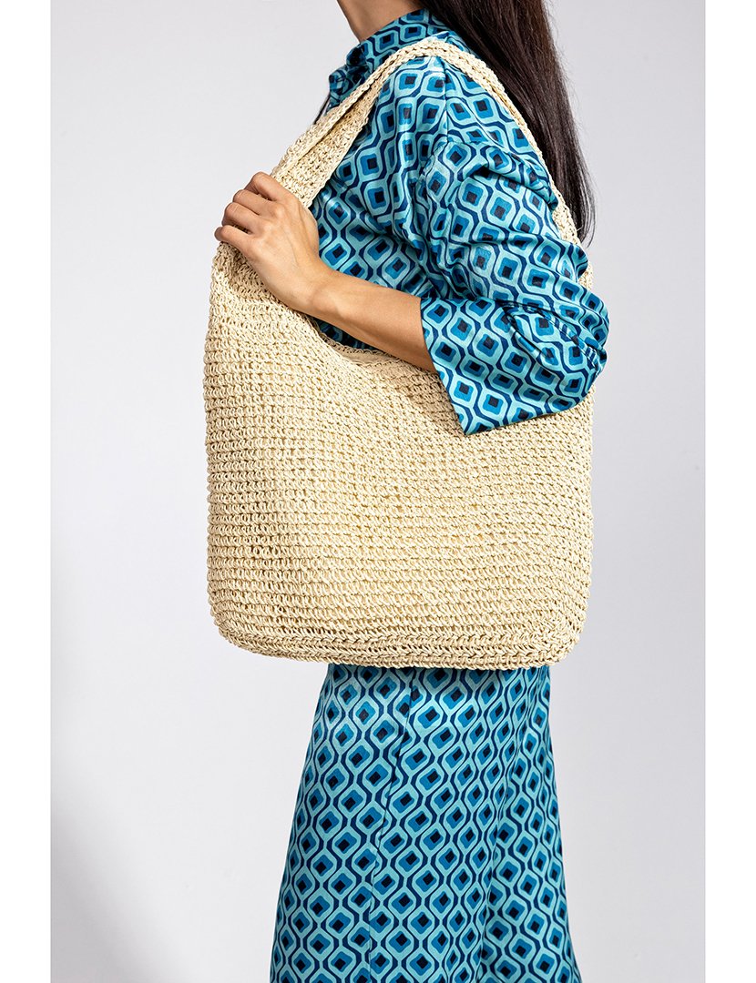 Mala de palha castanha clara