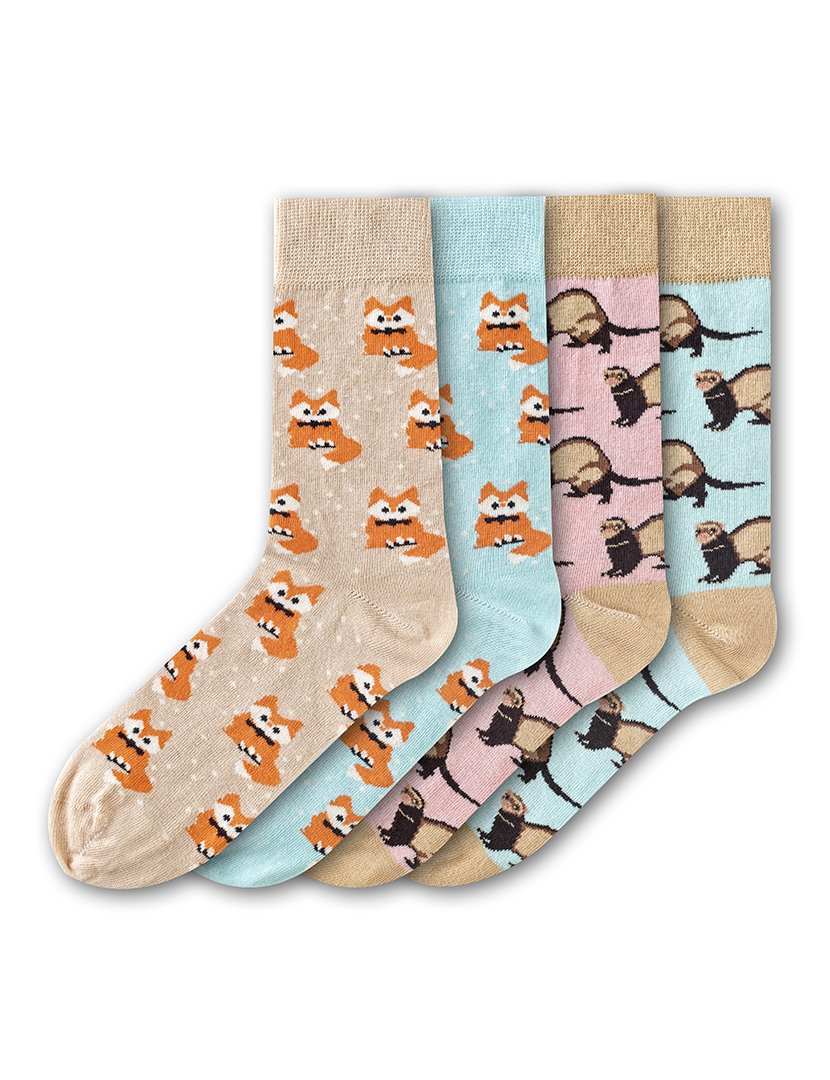 4 Pares de Meias multicoloridos