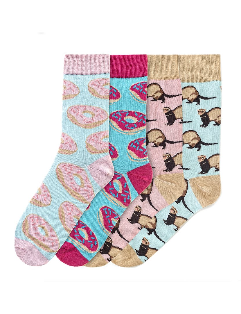 4 Pares de Meias multicoloridos