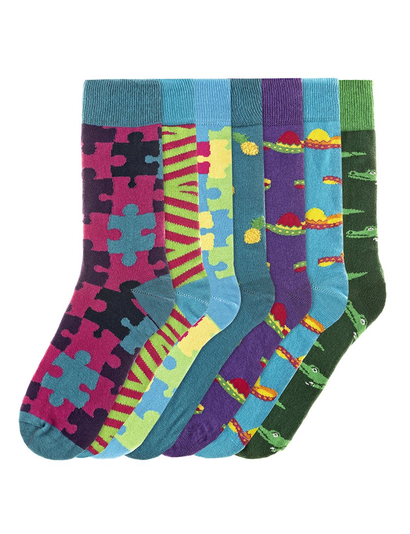 7 Pares de Meias multicoloridos