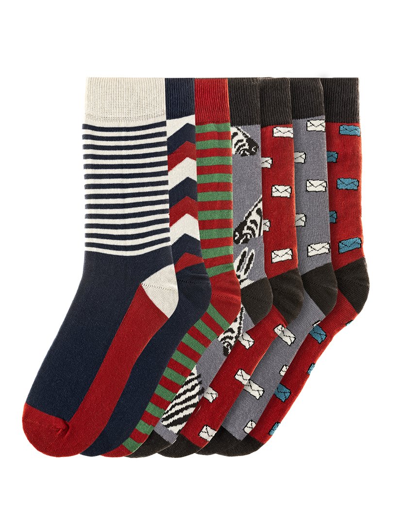 7 Pares de Meias multicoloridos