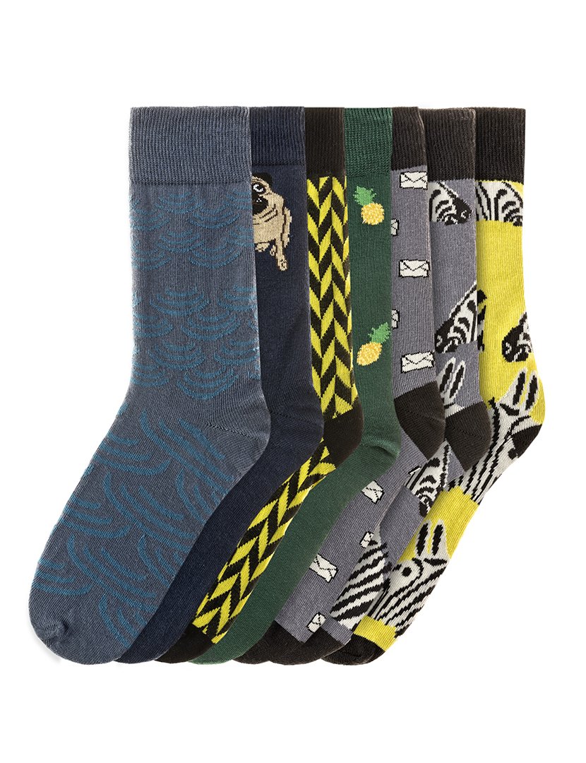 7 Pares de Meias multicoloridos