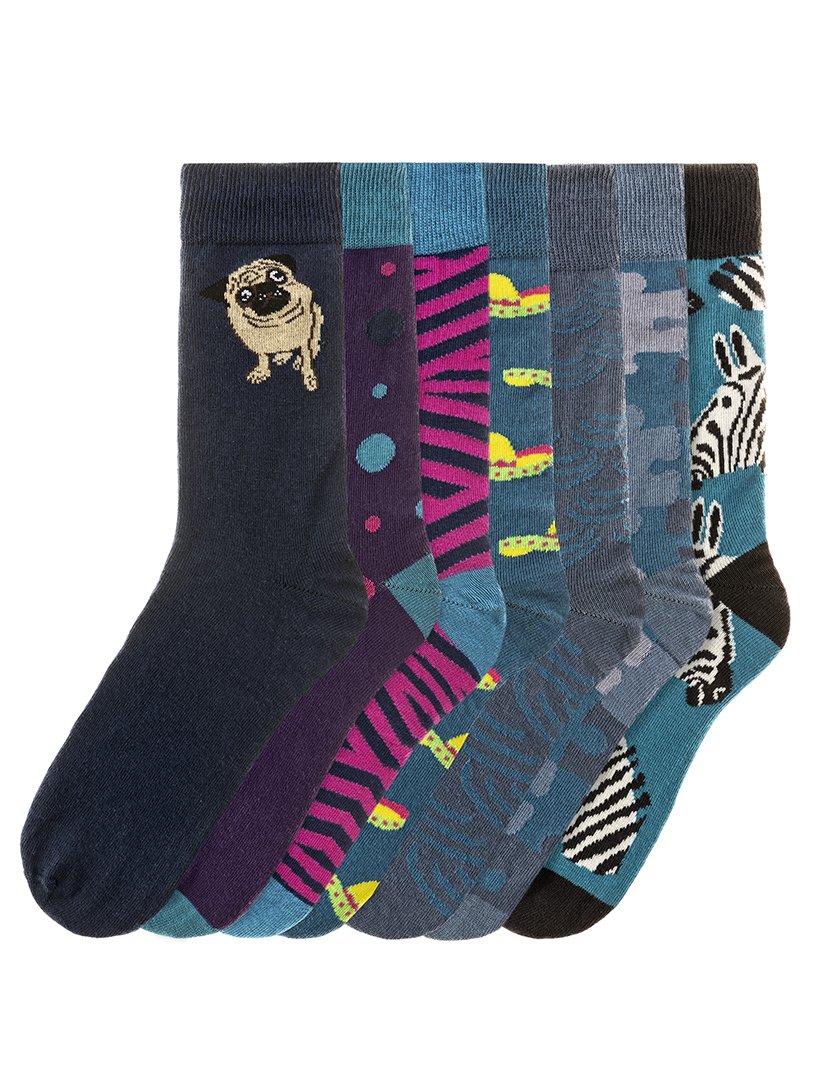 7 Pares de Meias multicoloridos