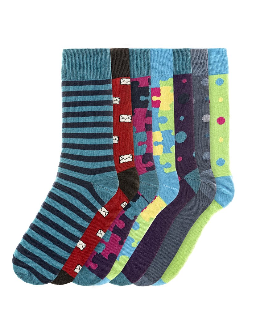 7 Pares de Meias multicoloridos