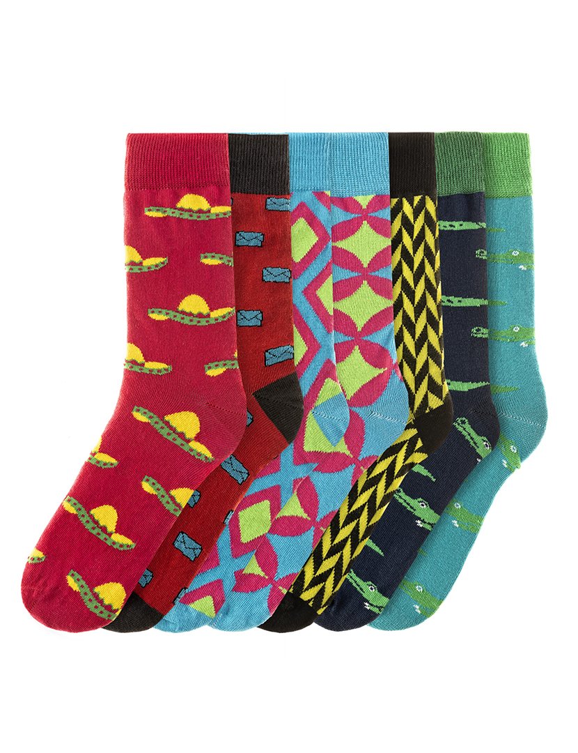 7 Pares de Meias multicoloridos