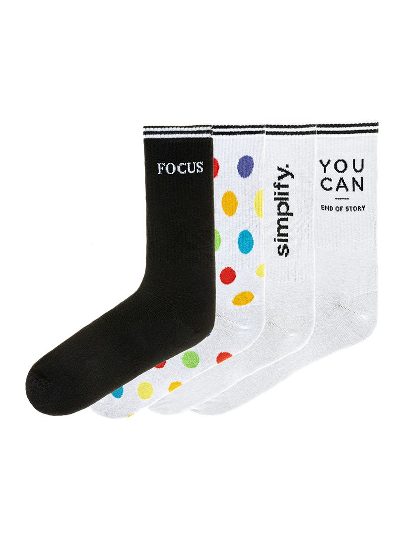 4 Pares de Meias multicoloridos