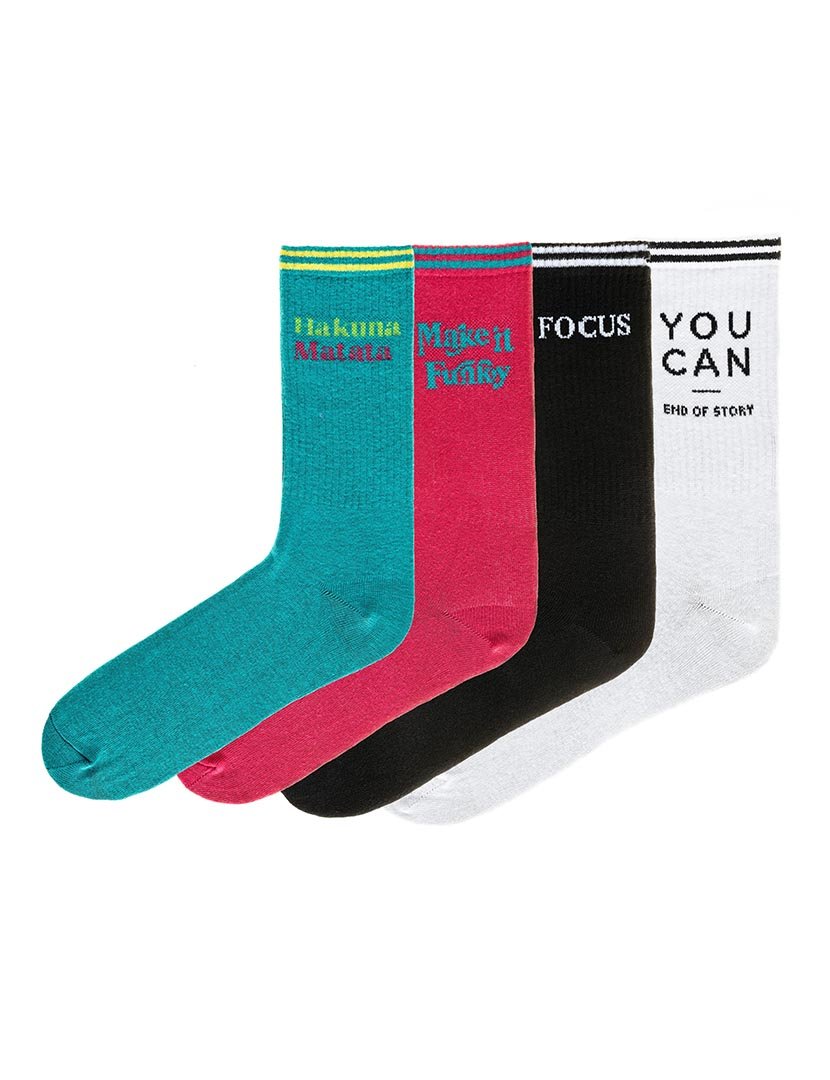 4 Pares de Meias multicoloridos