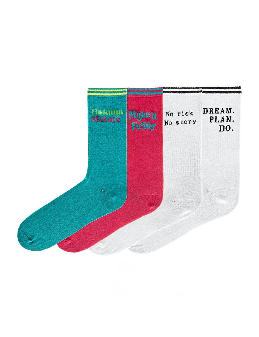 4 Pares de Meias multicoloridos