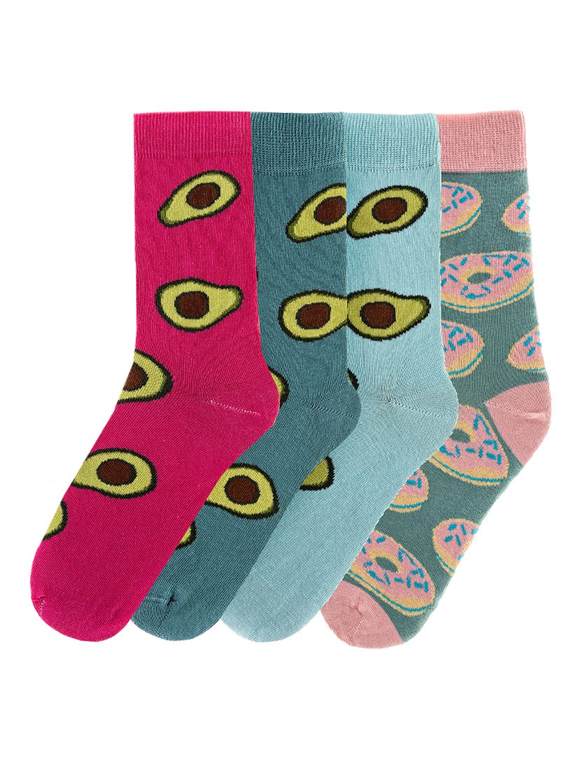 4 Pares de Meias multicoloridos