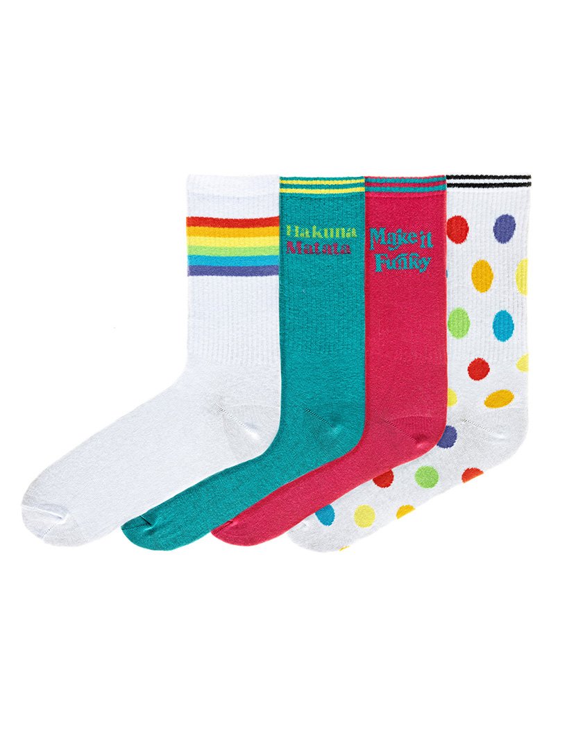 4 Pares de Meias multicoloridos