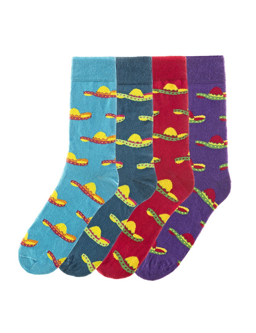 4 Pares de Meias multicoloridos