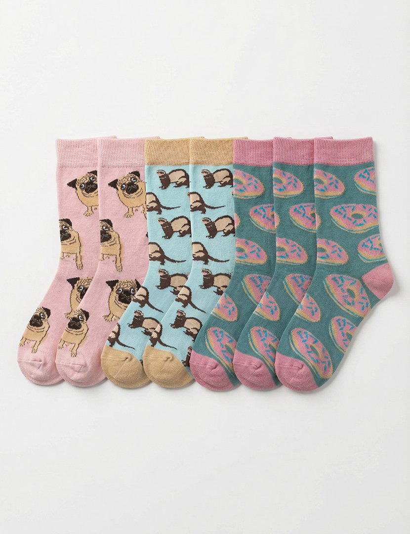 7 Pares de Meias multicoloridos