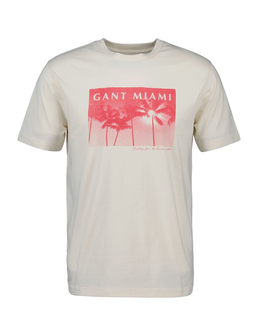 T-shirt Gráfica Bege