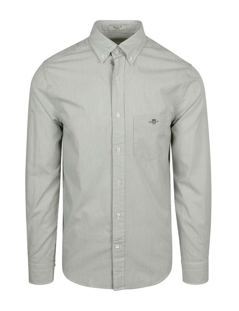 Camisa de manga comprida clássica banker Verde