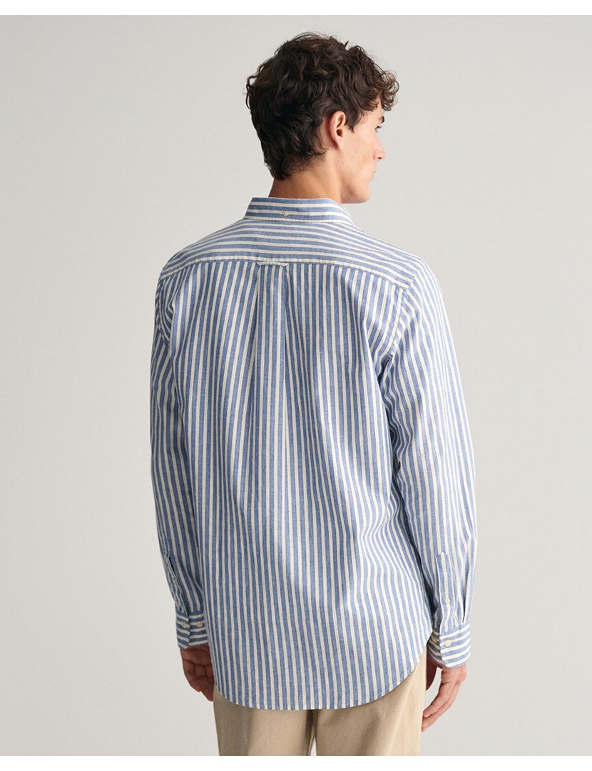 Camisa de manga comprida riscas Azul