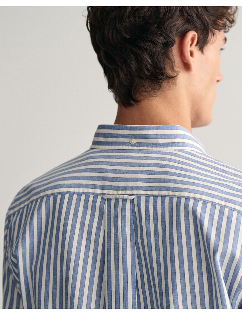 Camisa de manga comprida riscas Azul